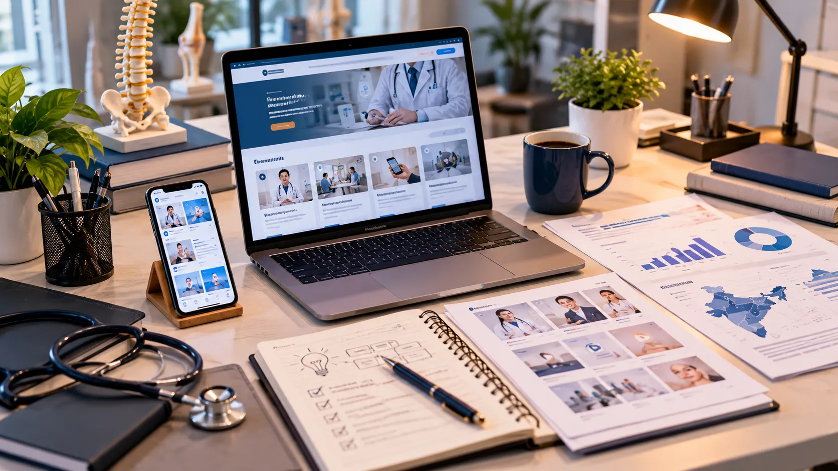 Healthcare marketing resources, website planning and analytics workspace